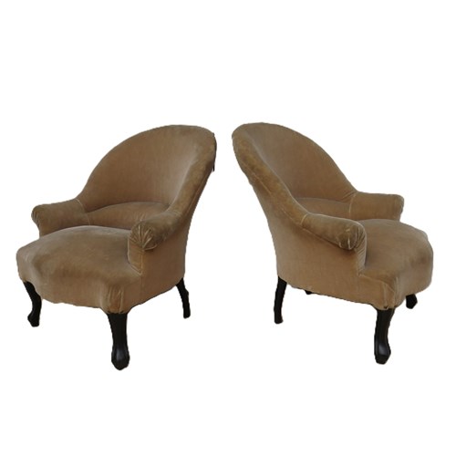 Pair Of Antique Napoleon III Tub Chairs
