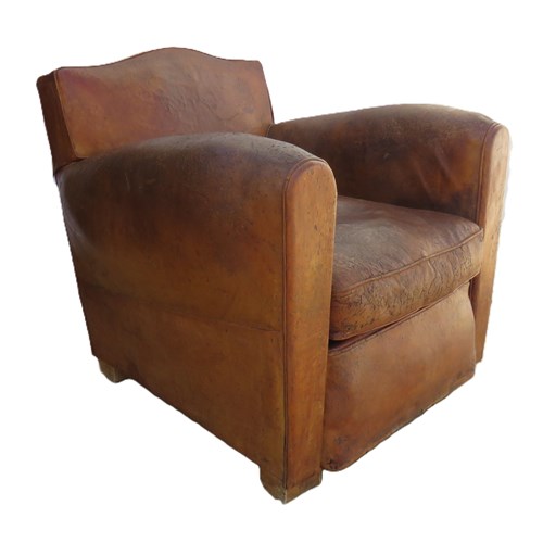 Leather Moustache Back Club Chair