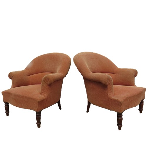 Pair Of Antique Napoleon III Tub Chairs