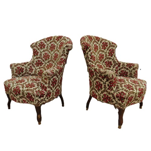 Pair Of Antique Napoleon III Tub Armchairs