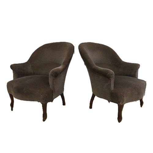 Pair Of Antique Napoleon III Tub Armchairs