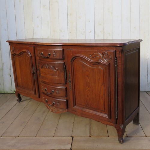 French Oak Bow Fronted Enfilade Sideboard