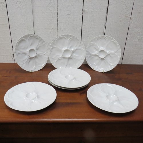 Set Of Seven French Oyster Plates By Pillivuyt