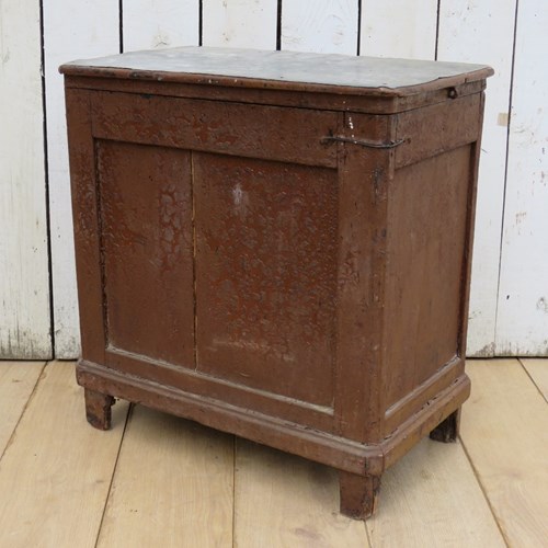 Antique English Metal Top Side Table