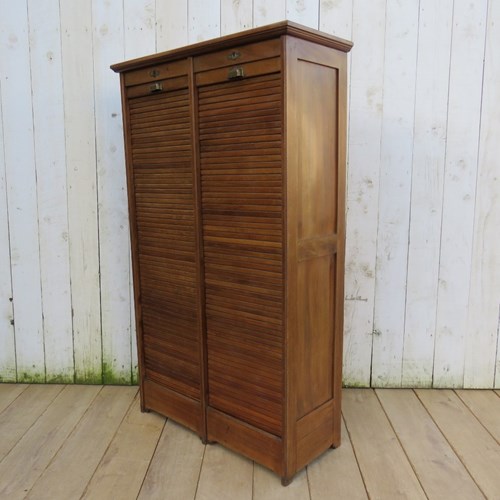 French Oak Tambour Filing Cabinet By Paris Star