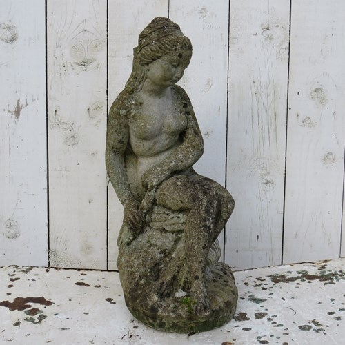 English Weathered Garden Maiden Statue