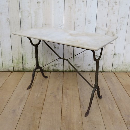 French Marble Top Bistro Garden Table
