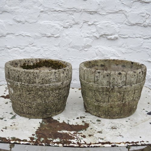 Pair Of Weathered Garden Planters