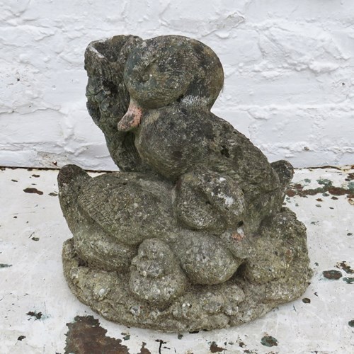 Family Of Weathered Garden Ducks