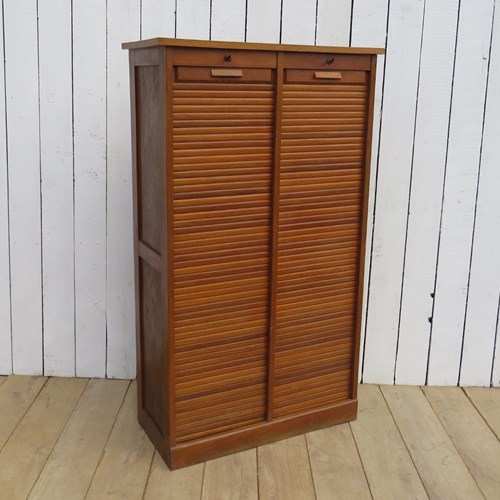 Double Tambour Front Filing Cabinet