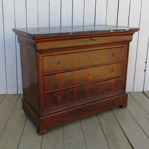 Louis Philippe Marble Top & Mahogany Chest Of Drawers