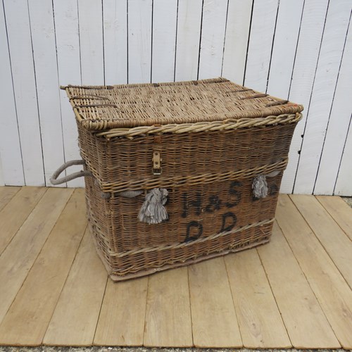 1920'S English Wicker Laundry Basket