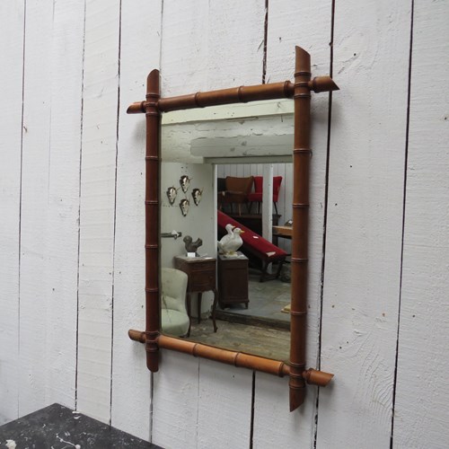 Antique French Faux Bamboo Mirror