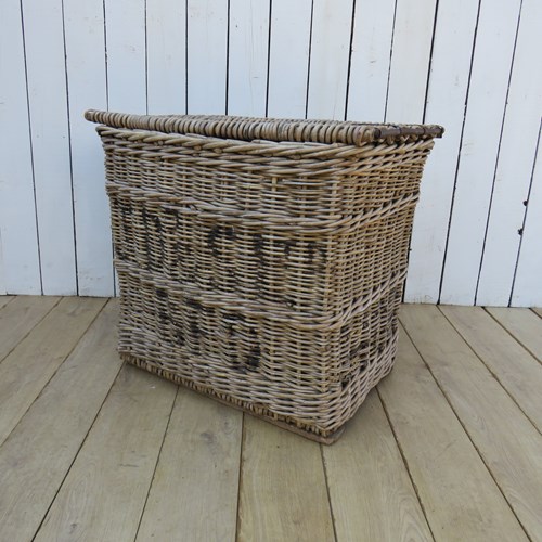 English Wicker Laundry Basket