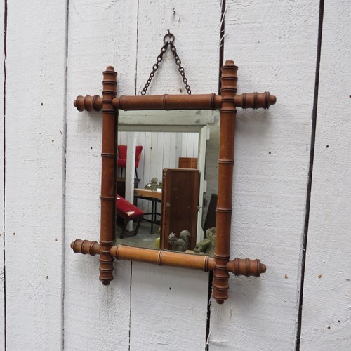 Antique French Faux Bamboo Mirror