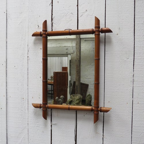 Antique French Faux Bamboo Mirror