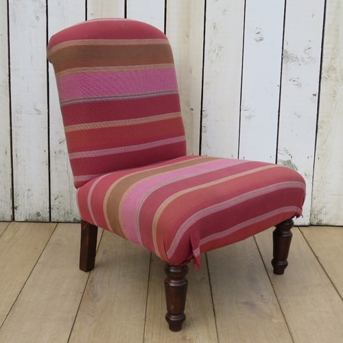 Vintage French Slipper Chair For Re-upholstery