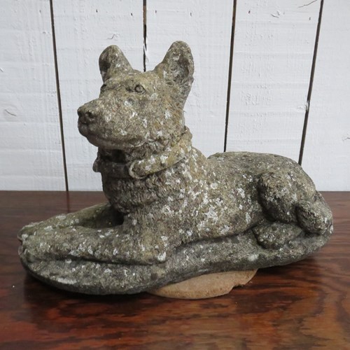 English Weathered Garden Dog Ornament