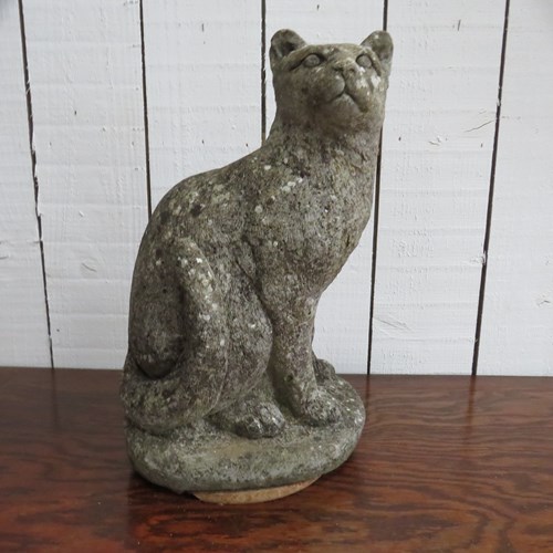 English Weathered Garden Cat Ornament