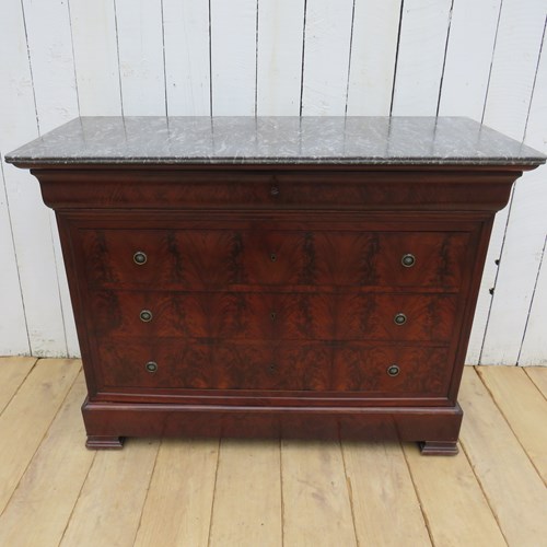 Antique French Marble Top Chest Of Drawers