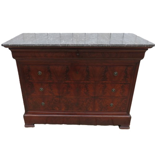 Louis Philippe Marble Top Chest Of Drawers