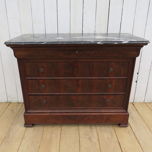 Antique French Marble Top Chest Of Drawers