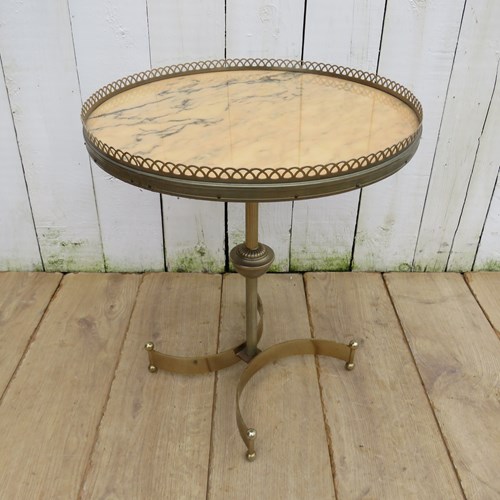 French Faux Marble Top Side Table