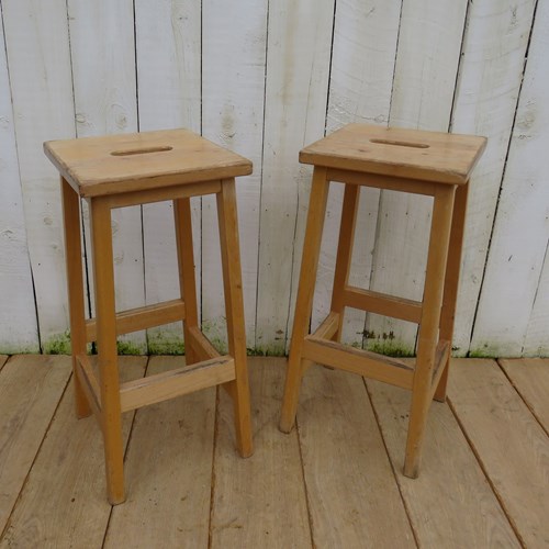 Pair Of Tall Vintage Bar Stools