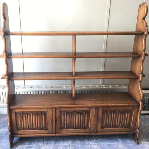 Large Oak Waterfall Bookcase