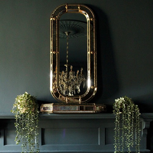 Glamorous Vintage Belgian Gilt Mirror And Console