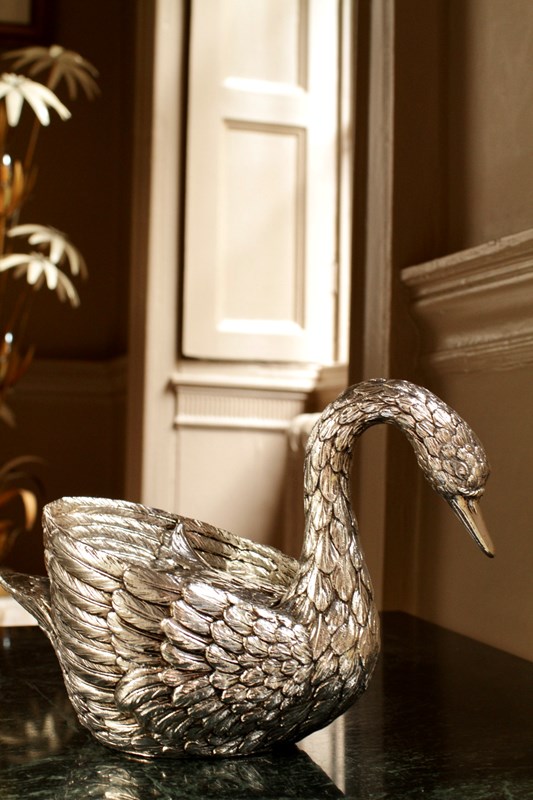 A Vintage Silver Swan Ice Bucket By 'Mauro Manetti'-house-of-hummingbird-img-5250-main-638280671674484492.jpeg