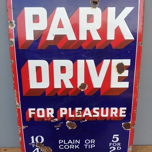 Original Park Drive Enamel Sign