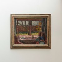 Figure By Window Oil Painting By George Hooper (1910-1994)