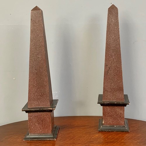 19Th Century Painted Obelisks