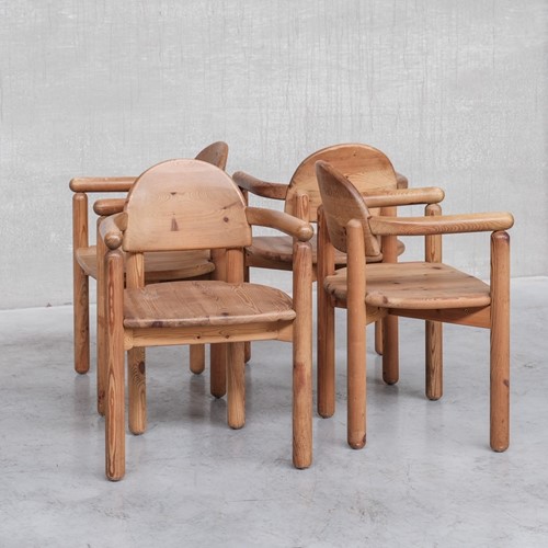 Set Of Four Pine Mid-Century Danish Chairs Attr. To Rainer Daumiller