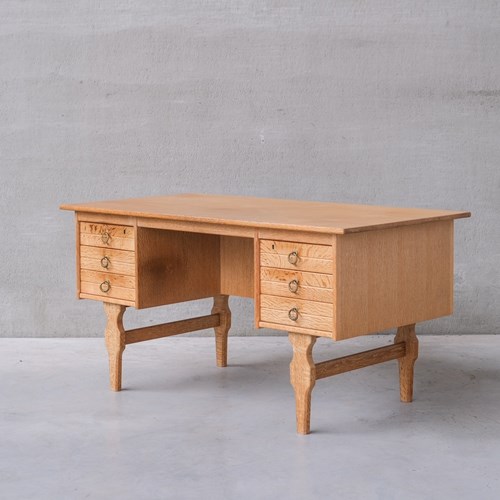 Mid-Century Danish Oak Desk Attr. To Henning Kjaernulf