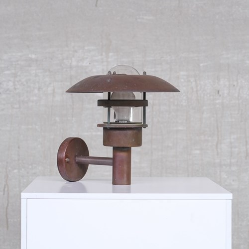 Danish Copper And Glass Patinated Wall Lights (5 Available)