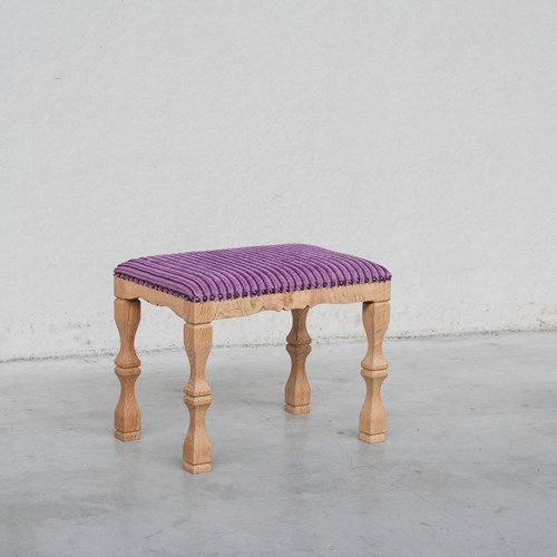 Oak Danish Mid-Century Stool Attr. To Henning Kjaernulf