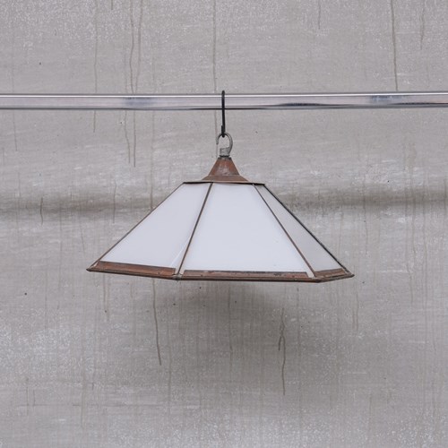 Antique Hexagonal Opaline Metro Light Pendantlantern (2 Available)
