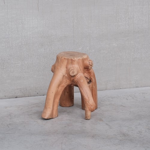 French Mid-Century Sculptural Primitive Side Table