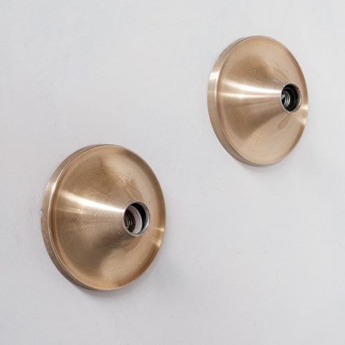 Pair Of Mid-Century Italian Brass Wall Or Ceiling Sconces (2 Pairs Available)