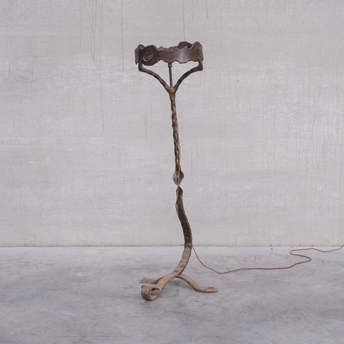 Brutalist Mid-Century Iron French Floor Lamp