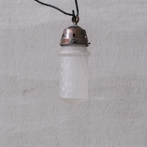 Mid-Century 'Cloudy' Opaque Glass Small Pendant Light