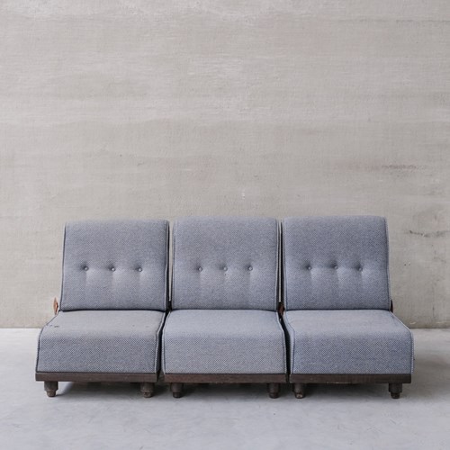 Guillerme Et Chambron Oak Mid-Century Modular Sofa