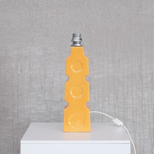 Single Pop Yellow Ceramic Belgium Table Lamp