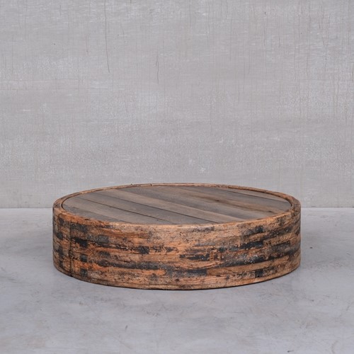 Primitive Brutalist Wooden French Coffee Table