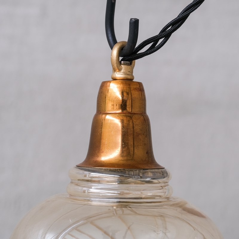 Smoked Mid-Century Brass And Glass Bell Pendant (5 Available)-joseph-berry-interiors-dscf8360-main-638367831612926962.JPG