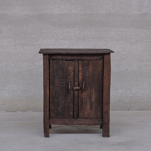 Antique Primitive Wooden Side Cabinet Or Console