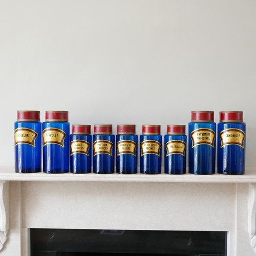 Blue Apothecary Jars (9)