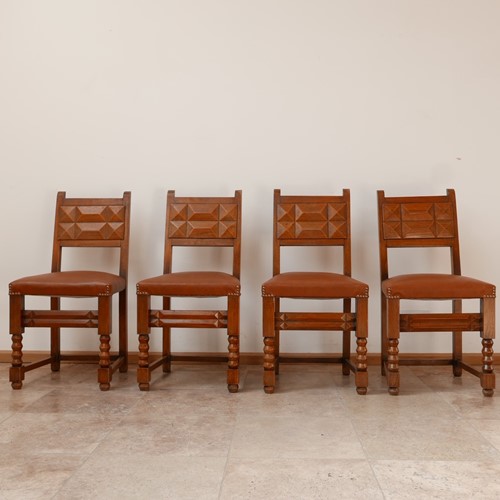 French Dining Chairs in manner of Charles Dudouyt